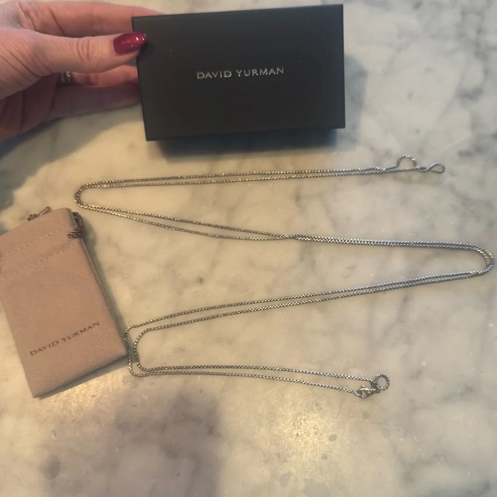 ✨David Yurman Small Box Chain Layering Necklace 72in with 14kt Accent✨ - Picture 2 of 6
